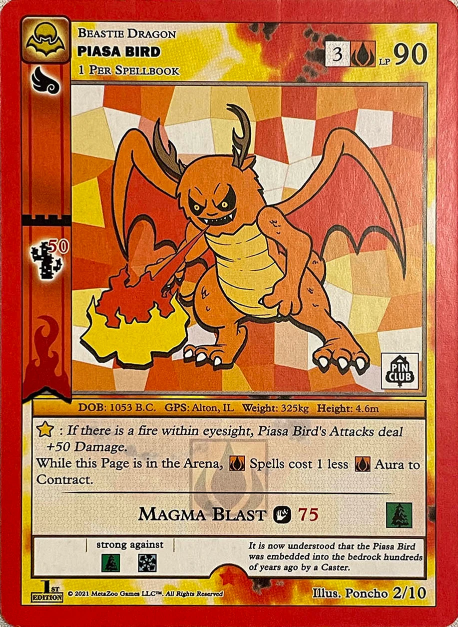 Pin-Club-x-MetaZoo-Cryptid-Nation-Non-Holo-Card-Piasa-Bird-2-of-10-